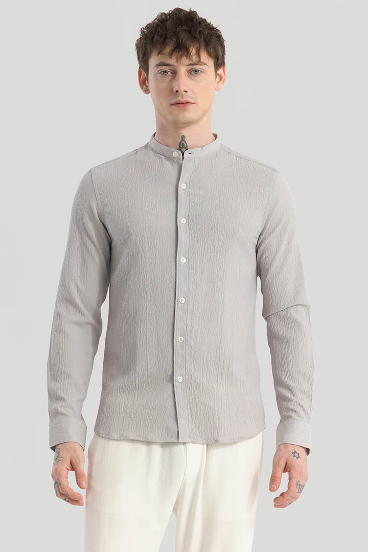 Berit Grey Textured Shirts