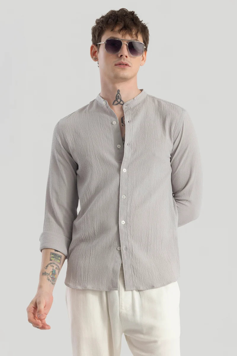 Berit Grey Textured Shirts