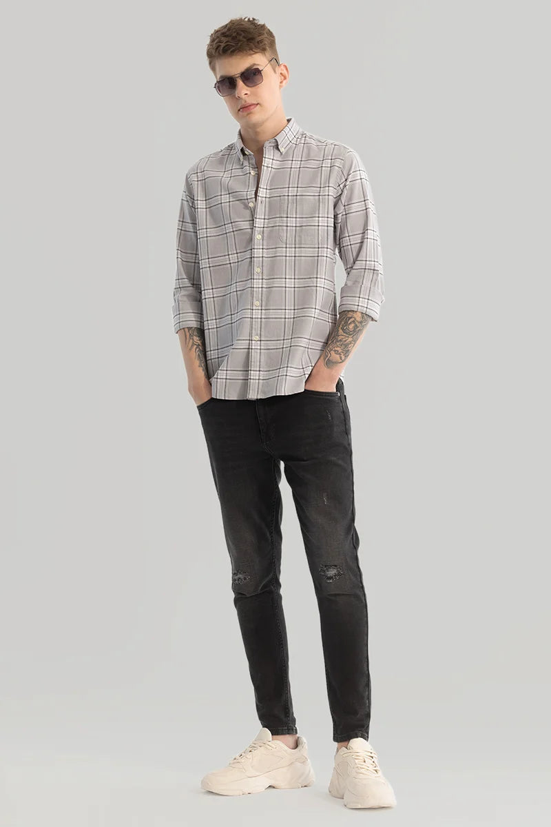 Grey Checks Oxford Shirt