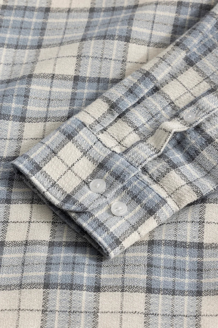 Plaided Light Blue Check Shirt