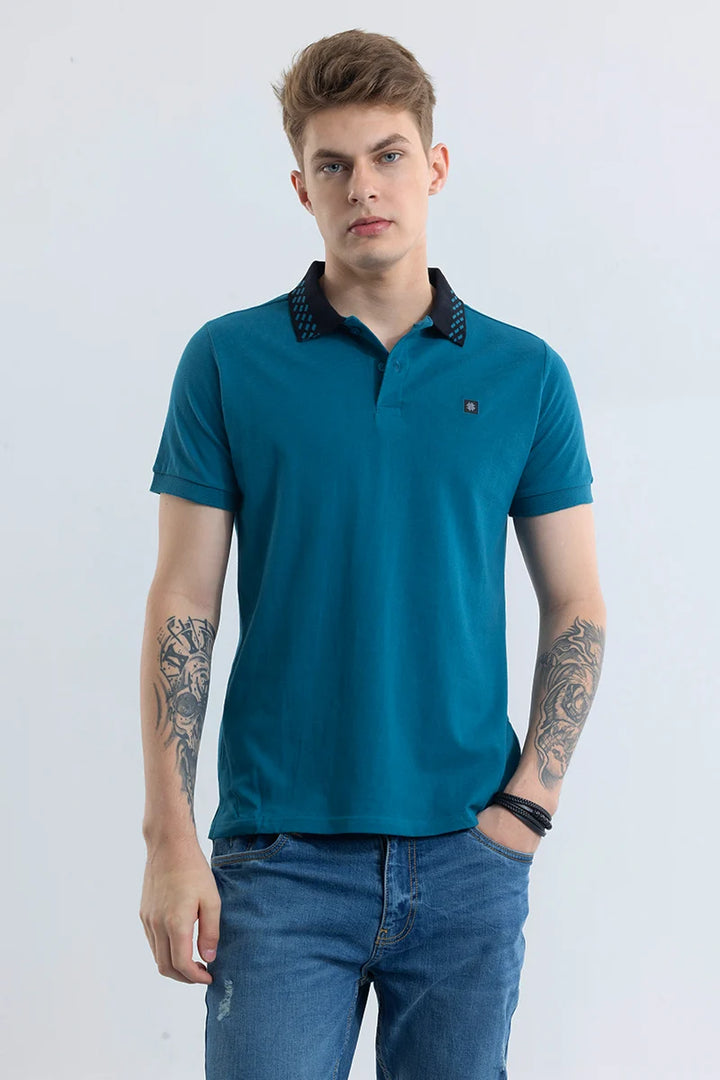 Nadia Teal Polo T-Shirt