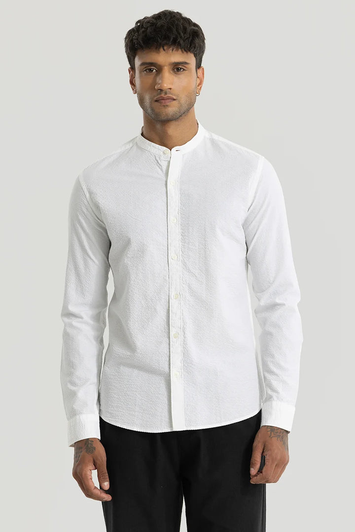 Elevate White Plain Shirt