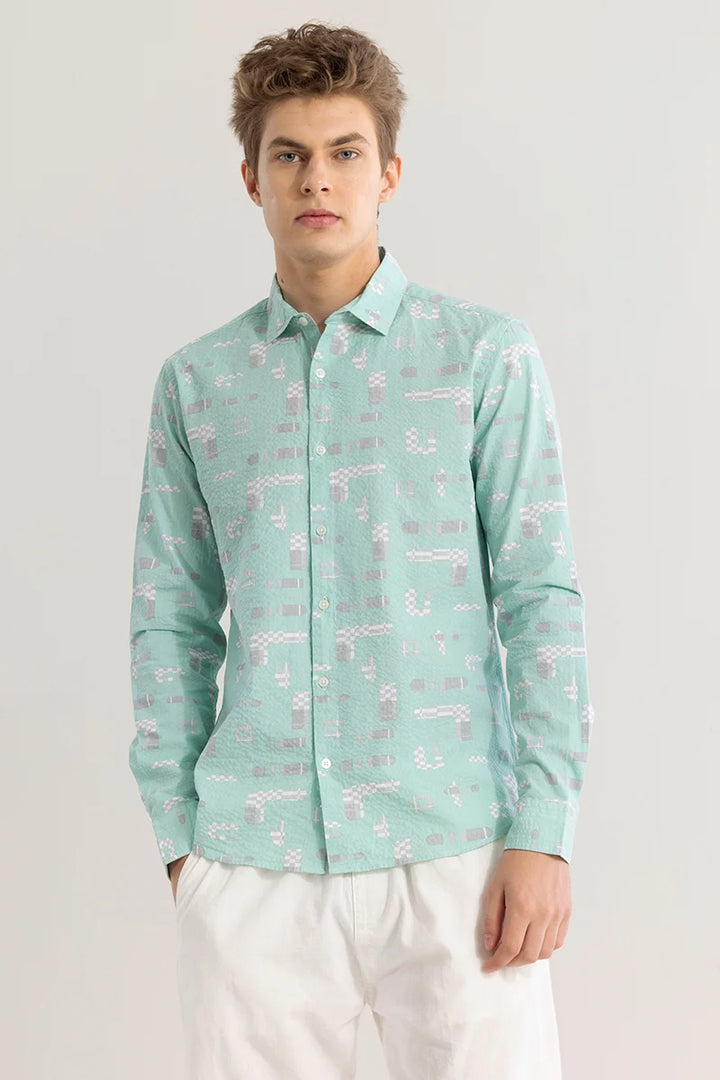 Mintstellar Green Textured Shirt