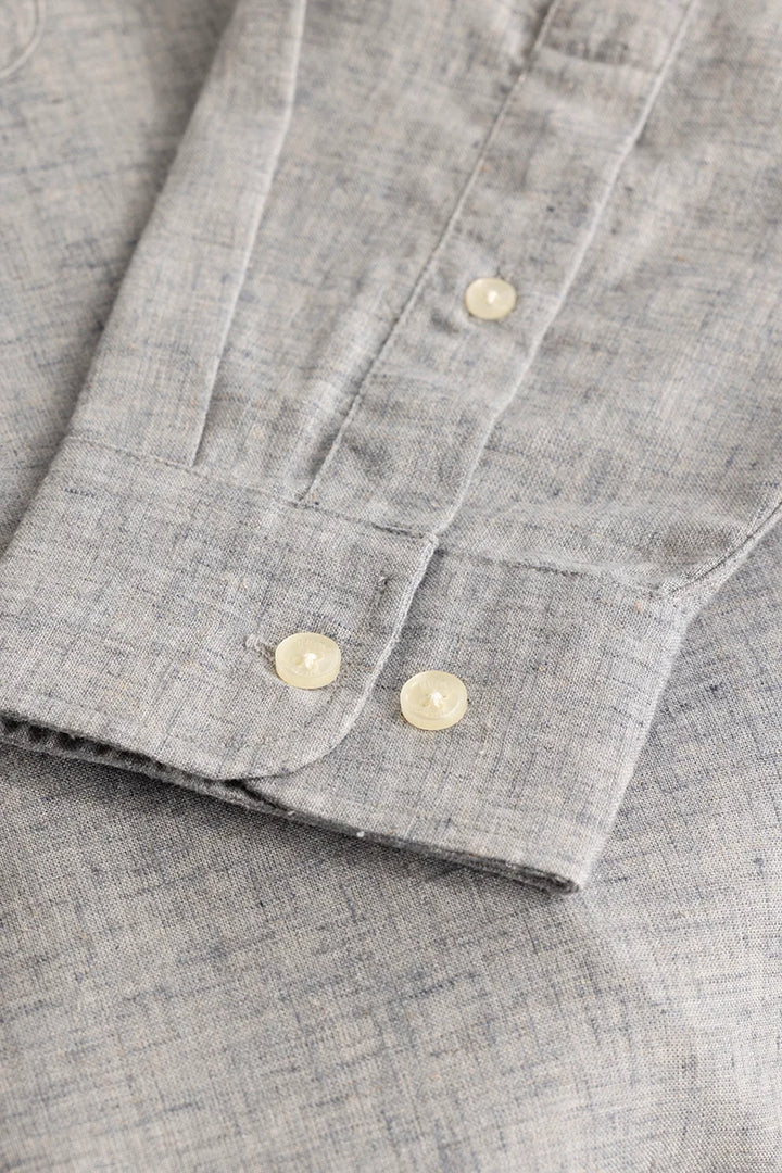 Light Grey Linen Blend Plus Size Shirt