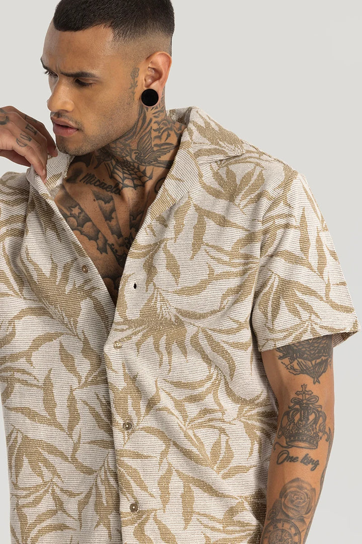 Cream Cuban Box Fit shirt