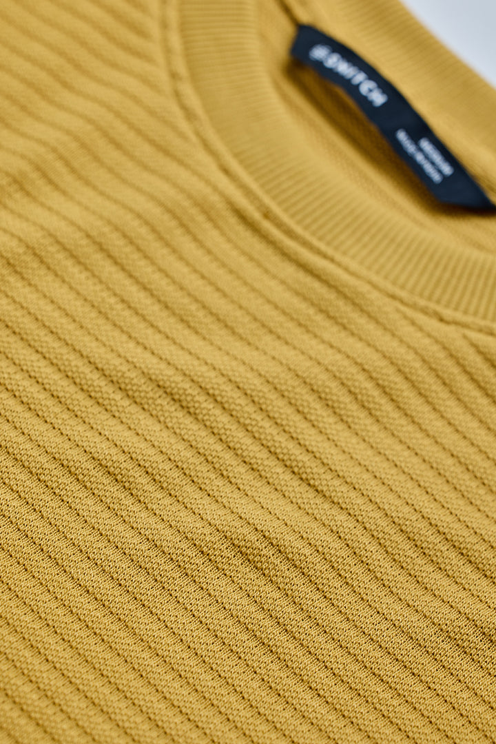 Yellow Textured Sweatshirt