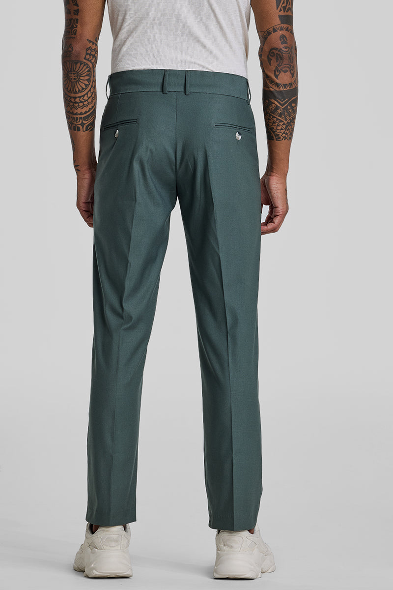 Green Relaxed Fit Korean Trousers