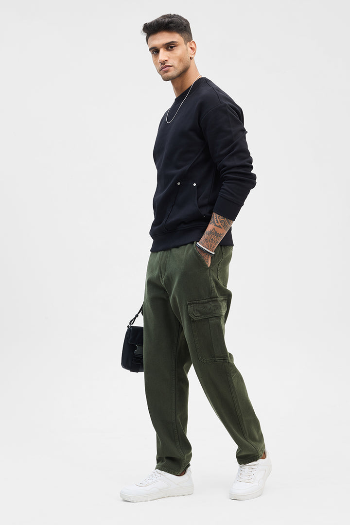 Olive Comfort Fit Cargo Jeans