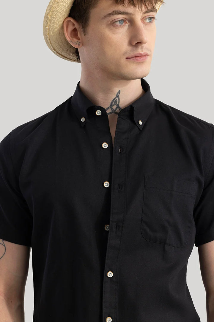 Vidar Black Plain Shirts