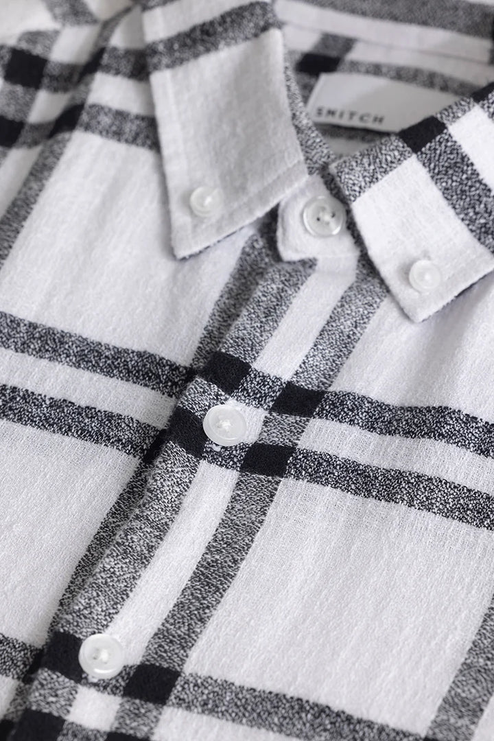 Checksque White Checkered Shirt