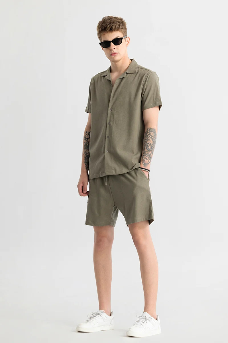 Daphne Olive Plain Shirts