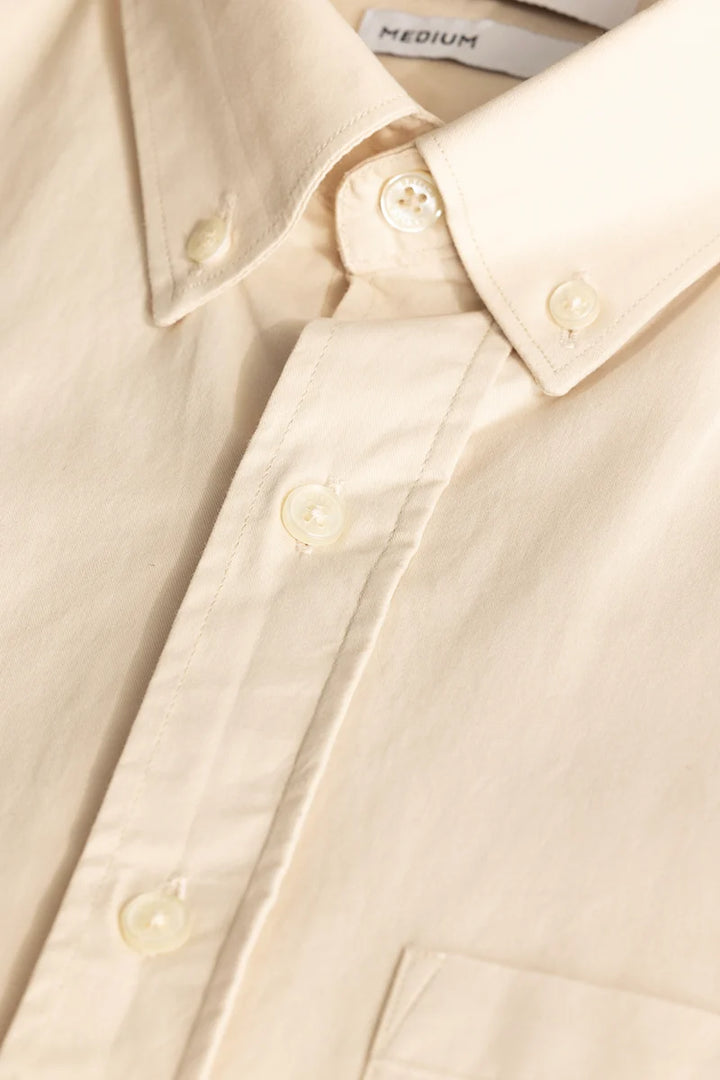 Cream Oxford Solid Shirt