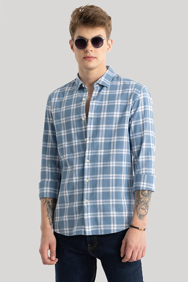 Freydis Blue Checks Shirts