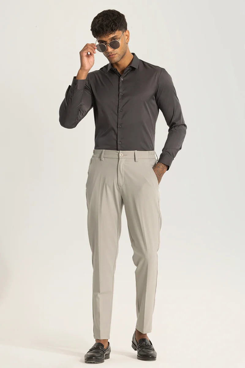 Grey Slim Fit Stretch Shirt