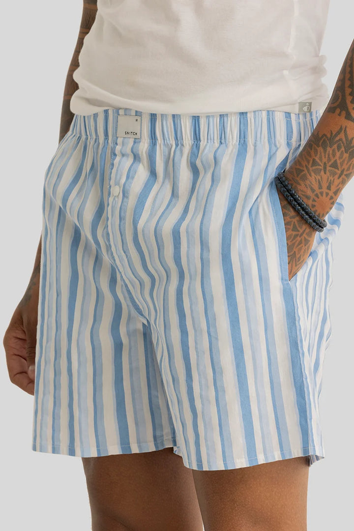 Bernadette Light Blue Stripes Boxers