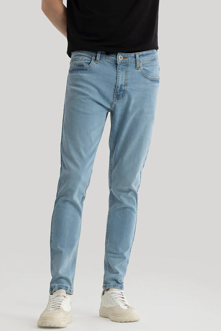 Phantom Light Blue Plain Skinny Fit Jeans