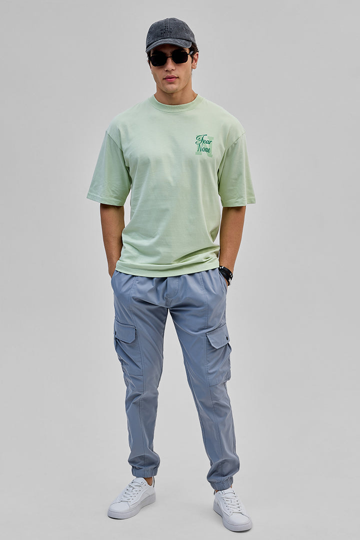 Fear None Light Green Oversized T-Shirt