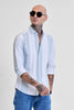 Light Green Stripes Slim Fit Shirt