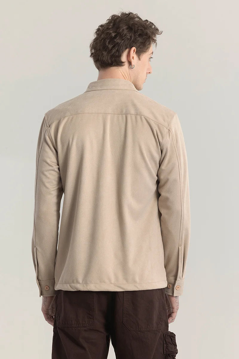 Suedineer Beige Plain Shirt