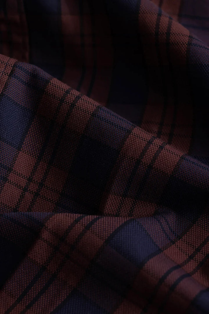 Kjell Maroon Checks Shirts