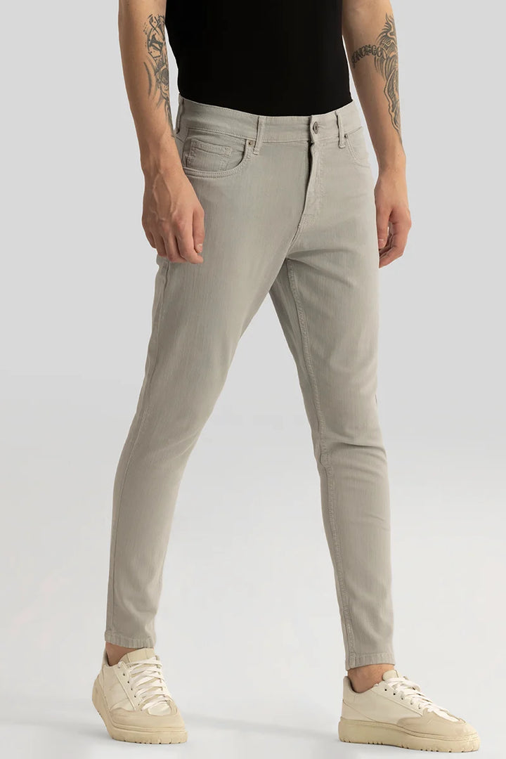 Quantum Grey Plain Skinny Fit Jeans