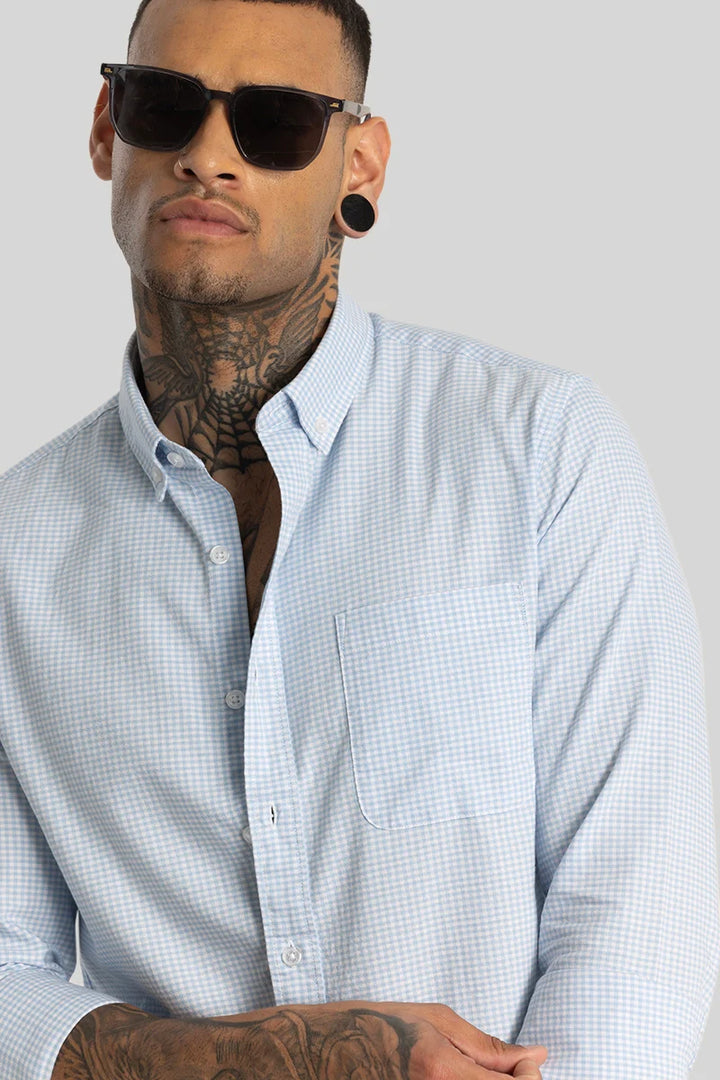 Light Blue Oxford Checks shirt