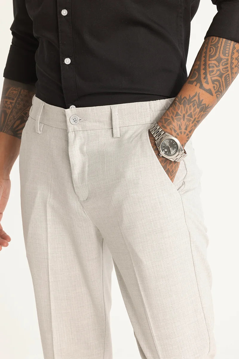 Grey Checks Slim Fit Trousers