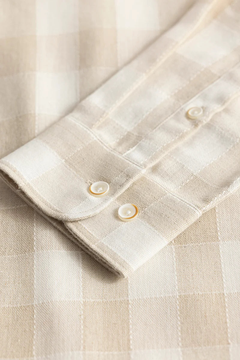 Zoe Nude Linen Checks Shirts