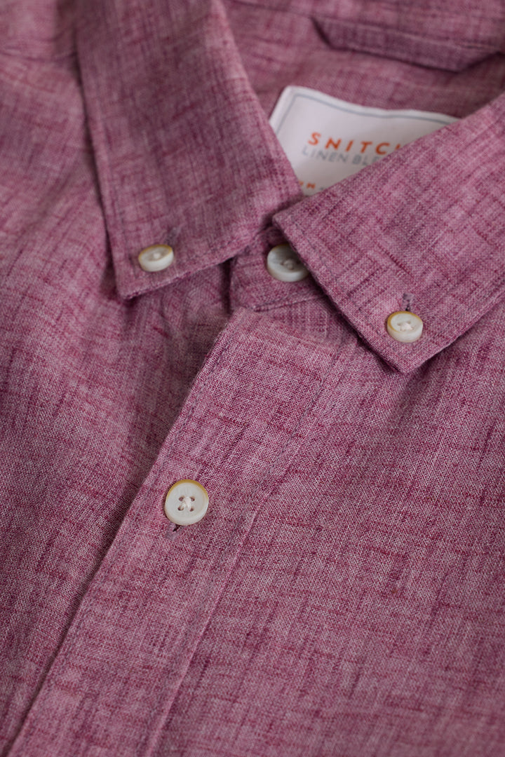 Mauve Linen Blend Shirt