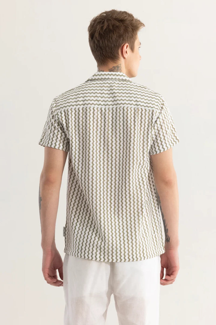 Zigovenue Olive Stripe Shirt