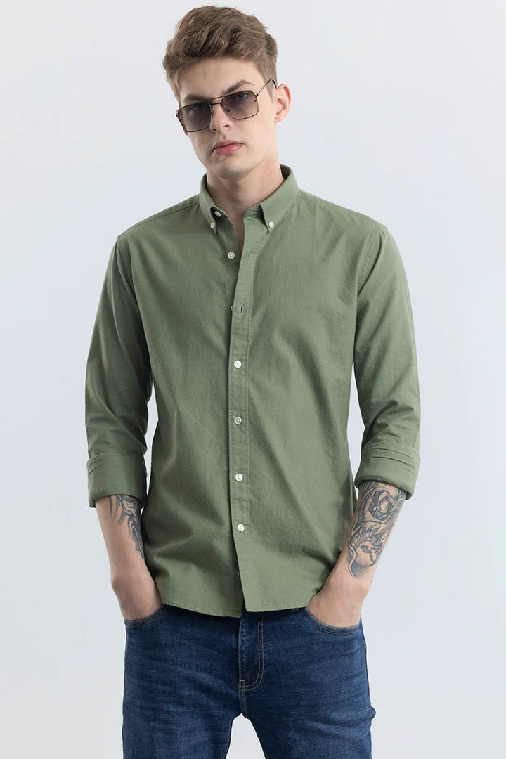 ClassicContour Plain Sage Green Shirt