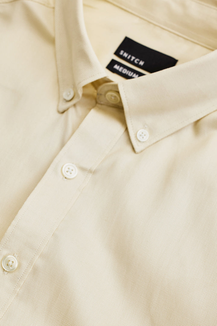 Yellow Solid Twill Shirt