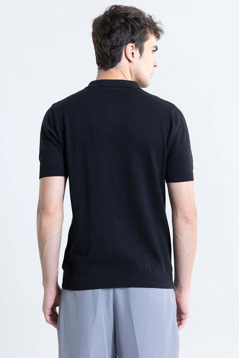 Infiniteknit Black Polo T-Shirt