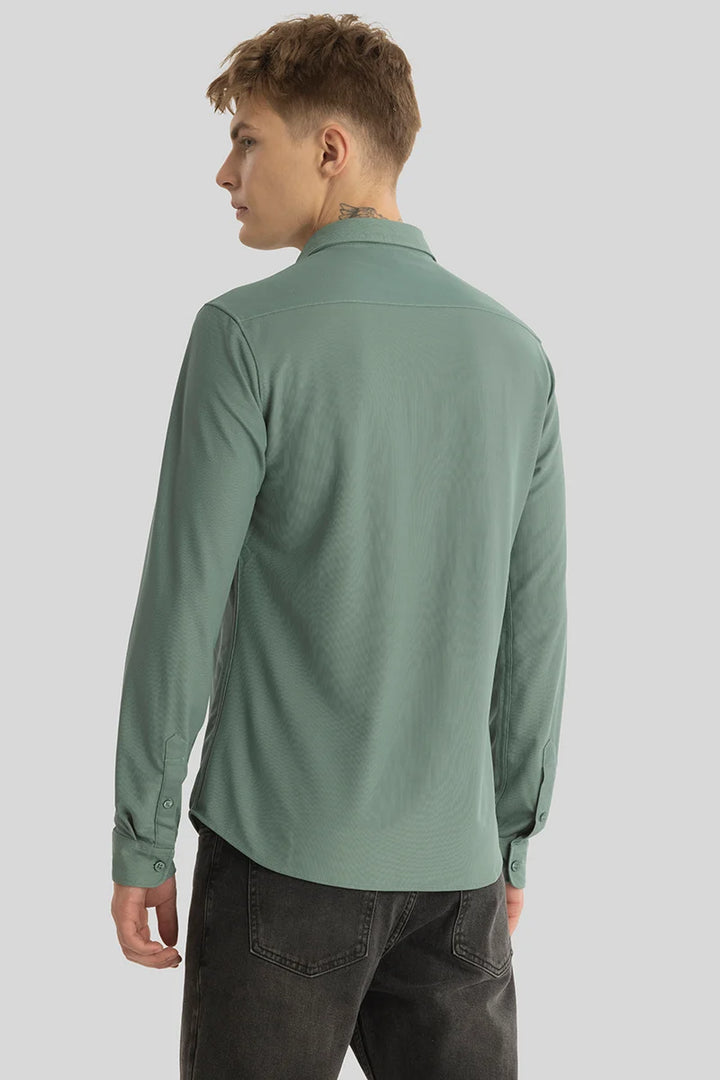 Carmine Green Knitted Shirt