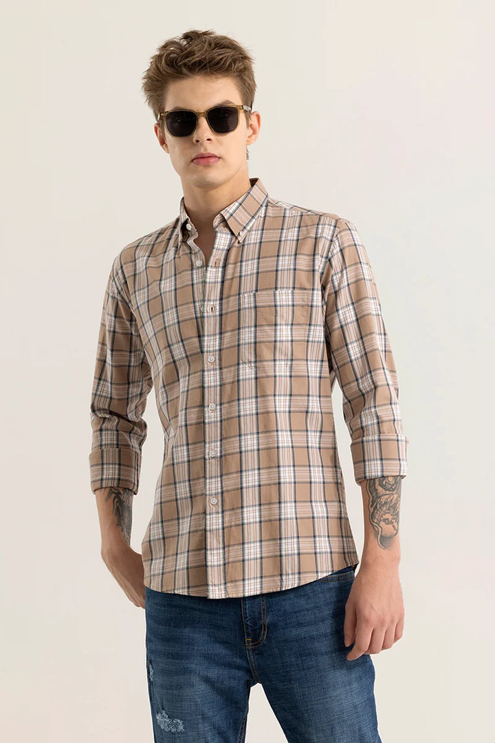 Dupplin Grid Brown Checked Shirt