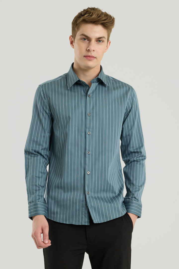 Teal Stripes Shirt