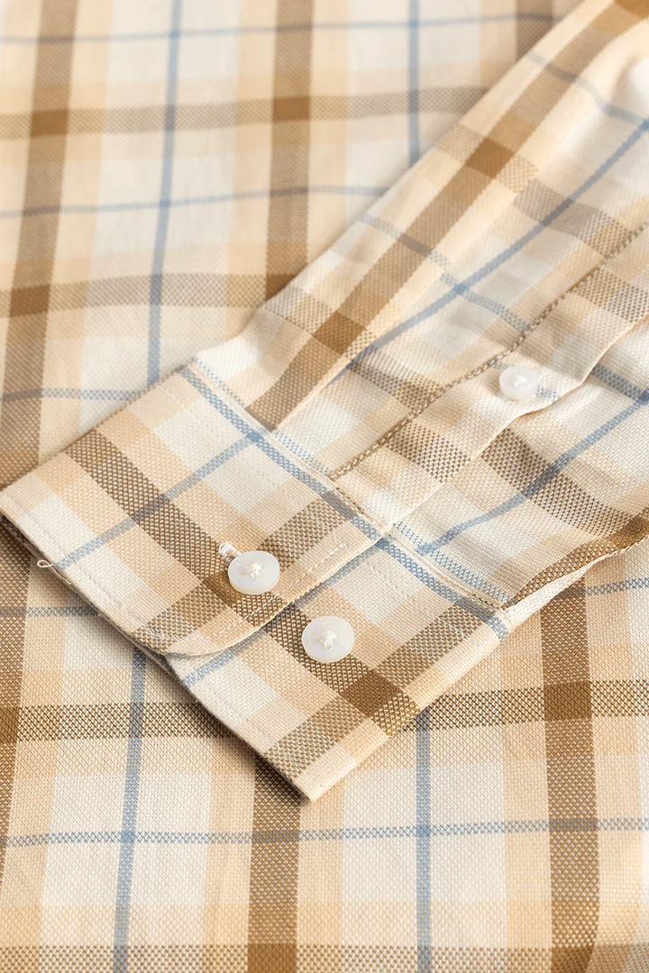 Lamberto Light Brown Checks Shirt