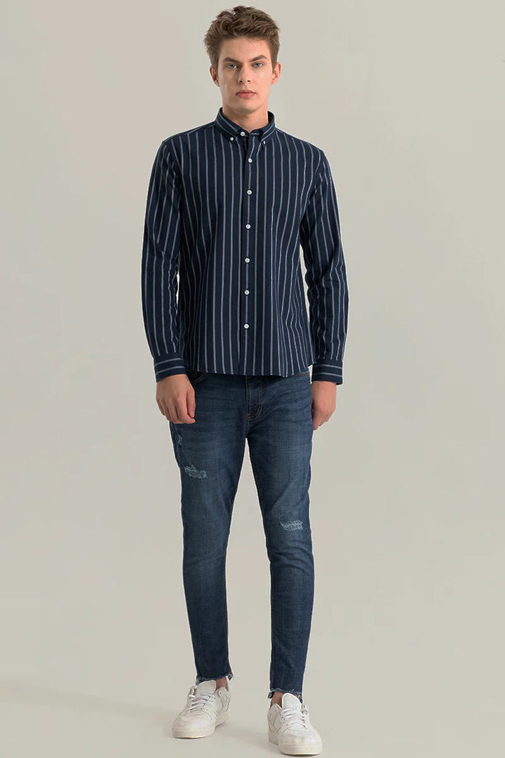 Bodil Navy Striped Shirt