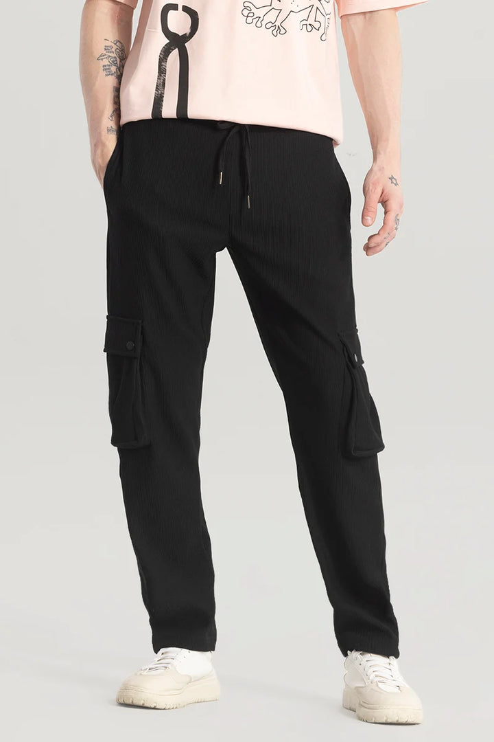 Pockethrive Black Corduroy Cargo Pant