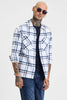 White Checks Relaxed Fit Overshirt