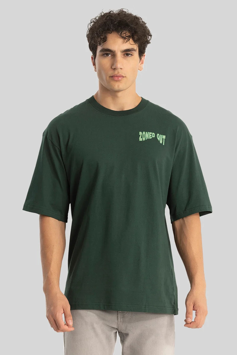 Zoned Out Dark Green Oversized T-Shirt