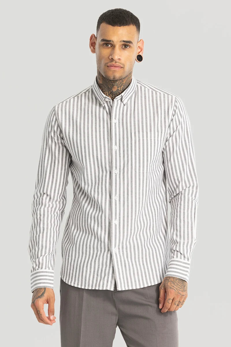 Grey Oxford Stripes shirt