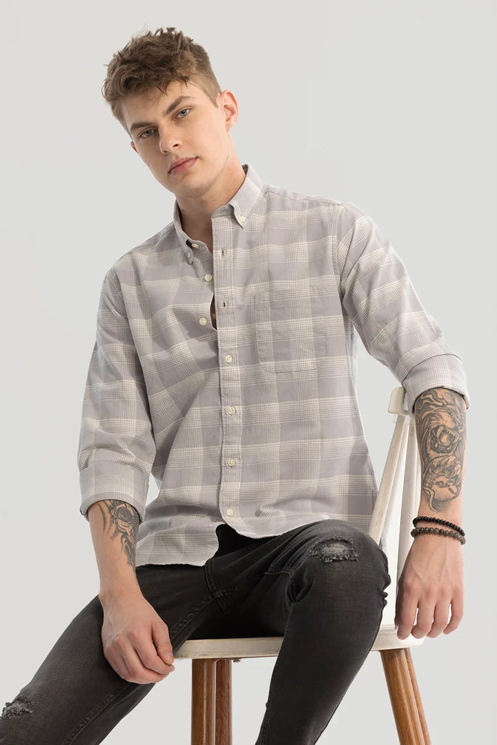 Grey Checks Oxford Shirt