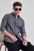 Grey Corduroy Slim Fit Shirt