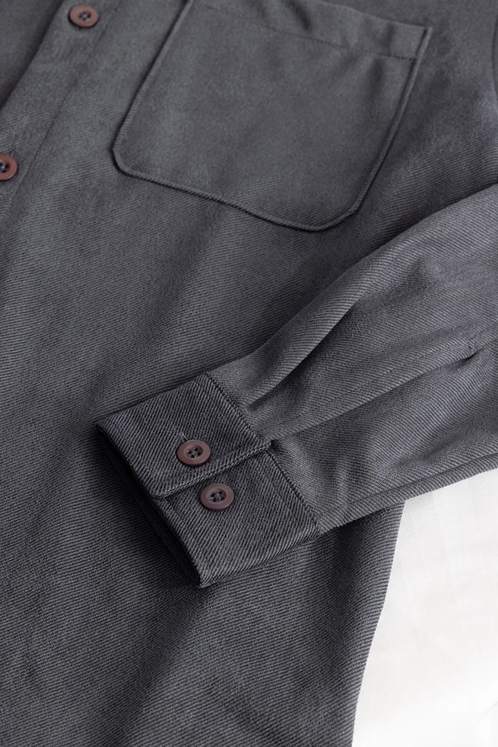 Suedineer Ash Grey Plain Shirt