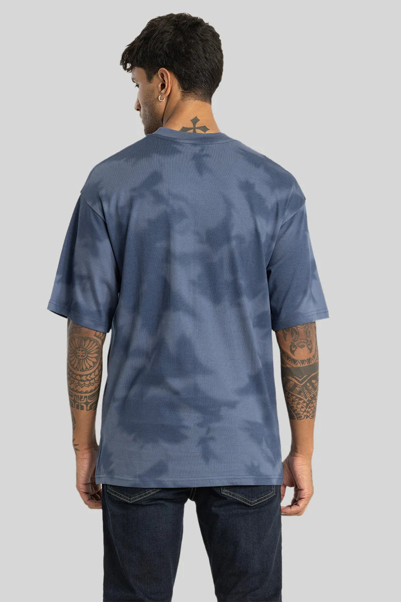 Alfredo Blue Printed Oversized Fit T-Shirt