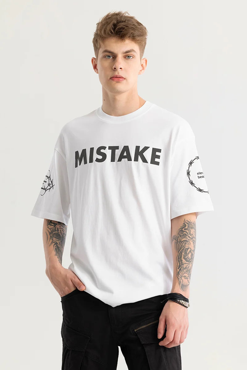 Mistake White Oversize Graphic T-Shirt