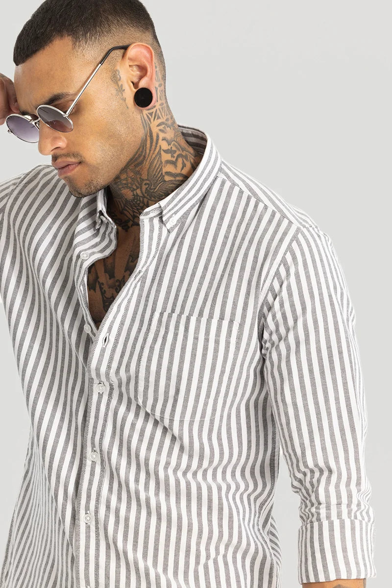 Grey Oxford Stripes shirt