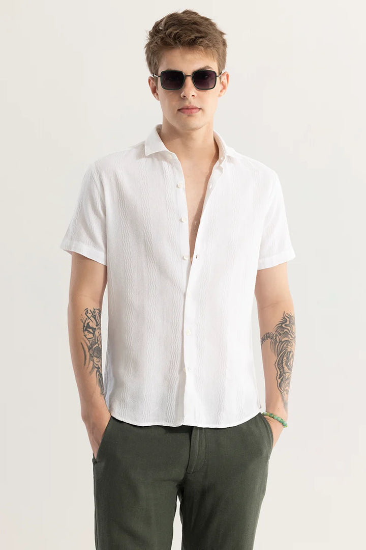 Texturique White Textured Shirt