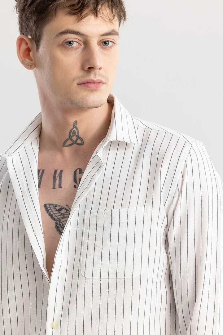 Linen Line White Stripe Shirt